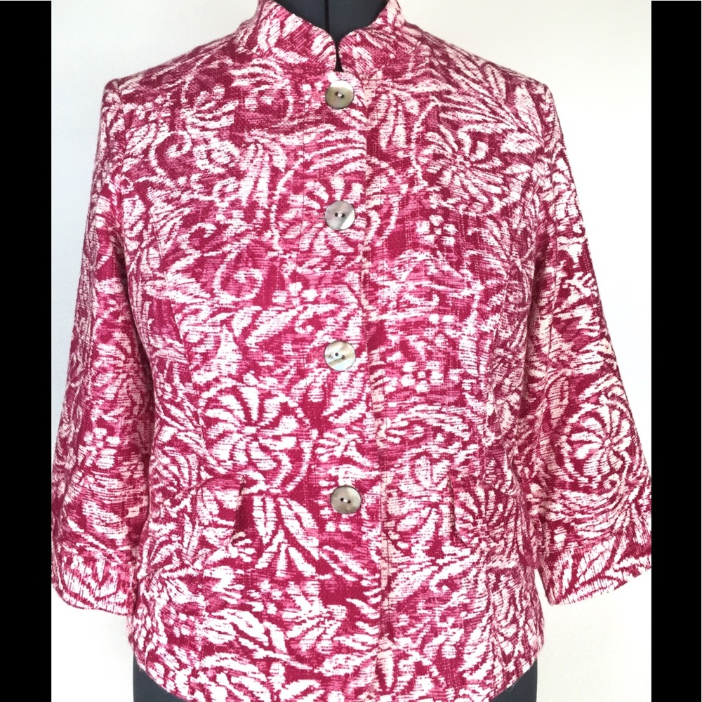 Pink textured pattern unlined blazer w/ pockets10